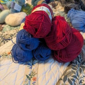 Red and Blue Yarn Stitch Nation Bamboo Ewe